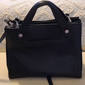 Ampersand Black Leather and Suede Purse